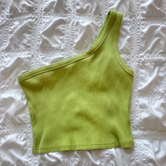 One shoulder green crop top - Picture 1 of 2